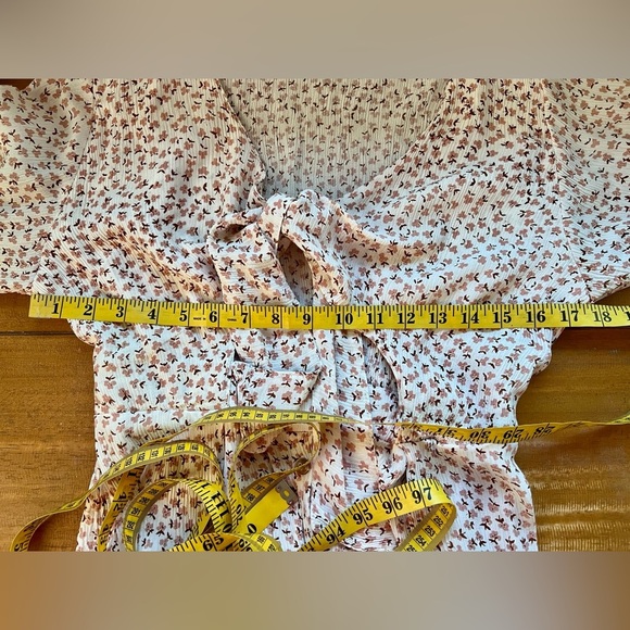 Faithfull The Brand Trinidad Rae Pink Floral Tie Front Cut Out Mini Dress - Picture 14 of 16